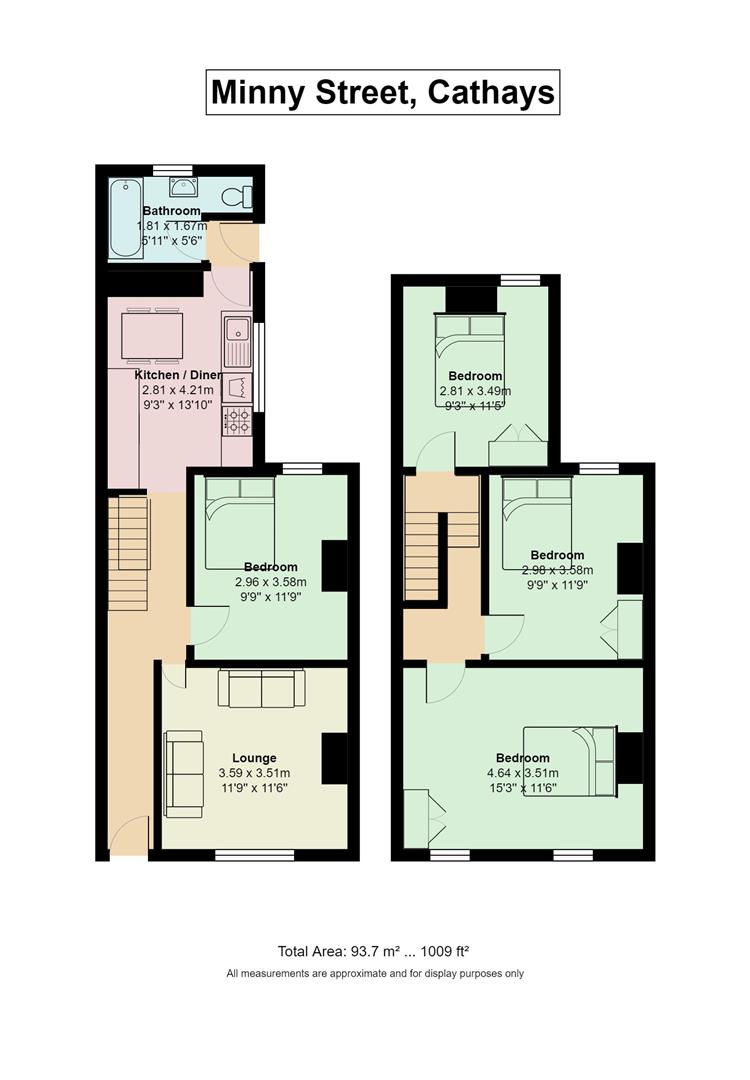 Floorplan for Minny Street, Cathays